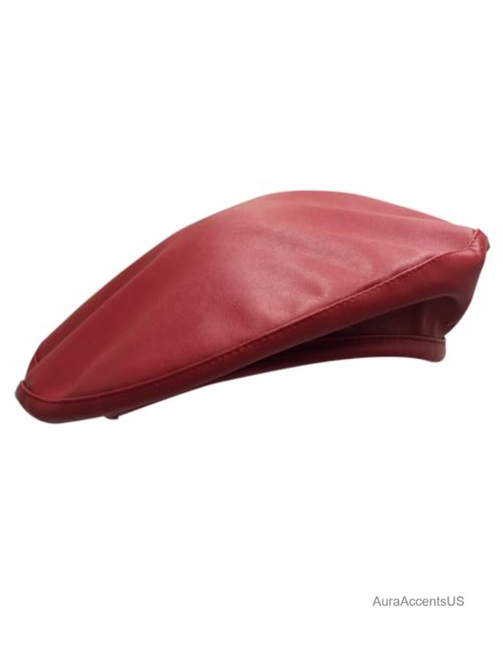 Womens Faux Leather Classic Beret Hat One Size